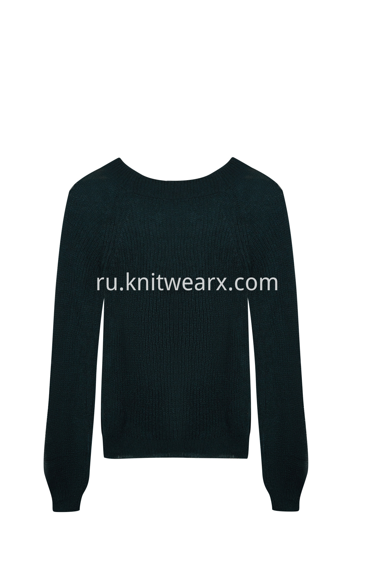 Women's Mohair Loose knitted Crew Neck Tops Sweater 